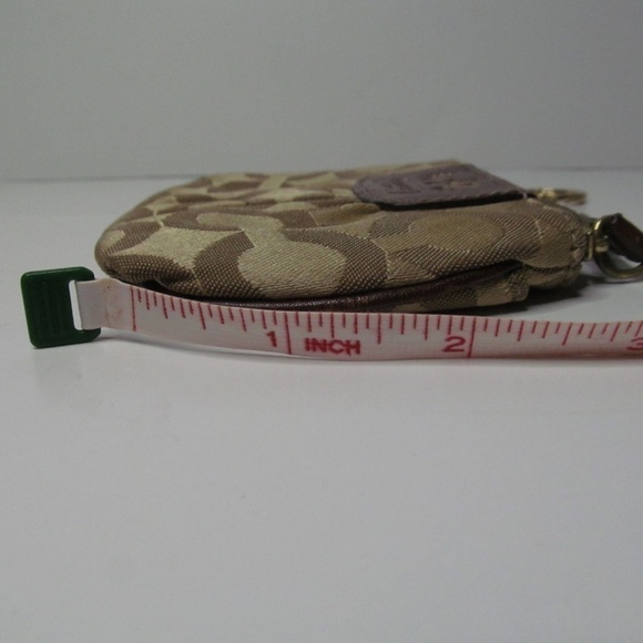 COACH Signature Logo Brown Wristlet Coin Purse - Picture 9 of 9